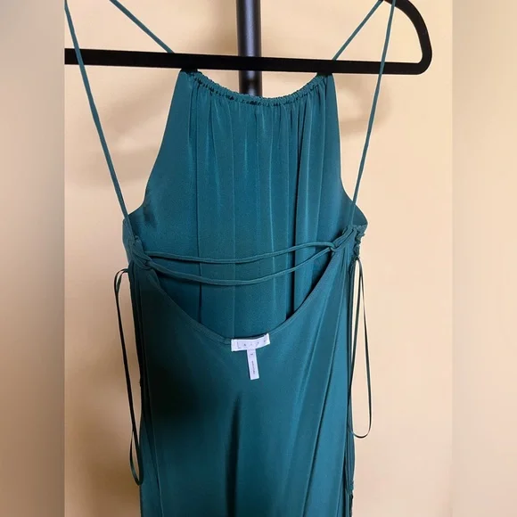 Leith Dress Maxi Long Gown 100% Silk Teal Size M - Picture 14 of 15